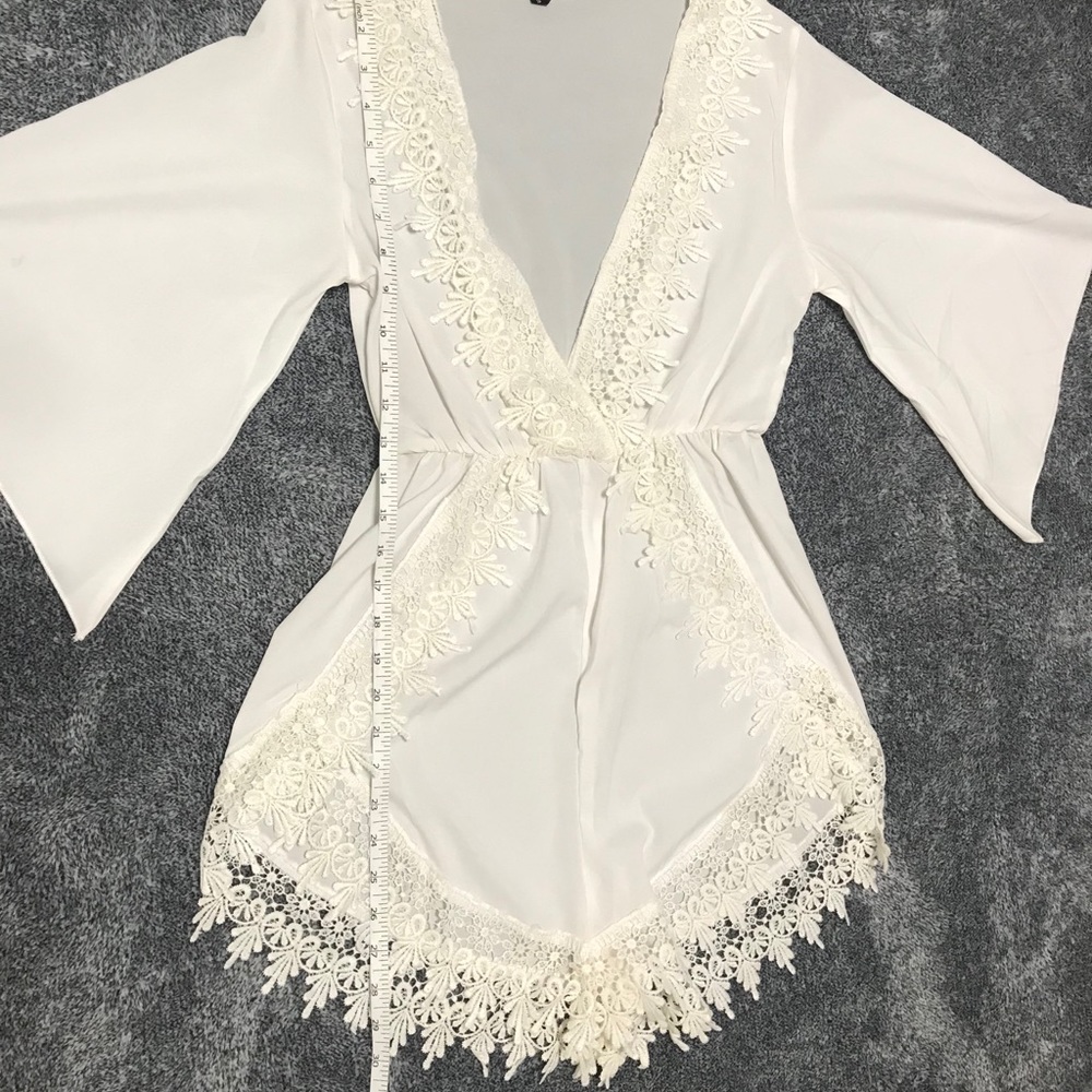 ๐ค WHITE BOHO CHIC ROMPER SHORTS ๐ค - Picture 10 of 13